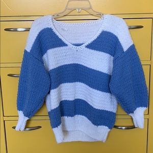 vintage hand-knit balloon sleeve sweater